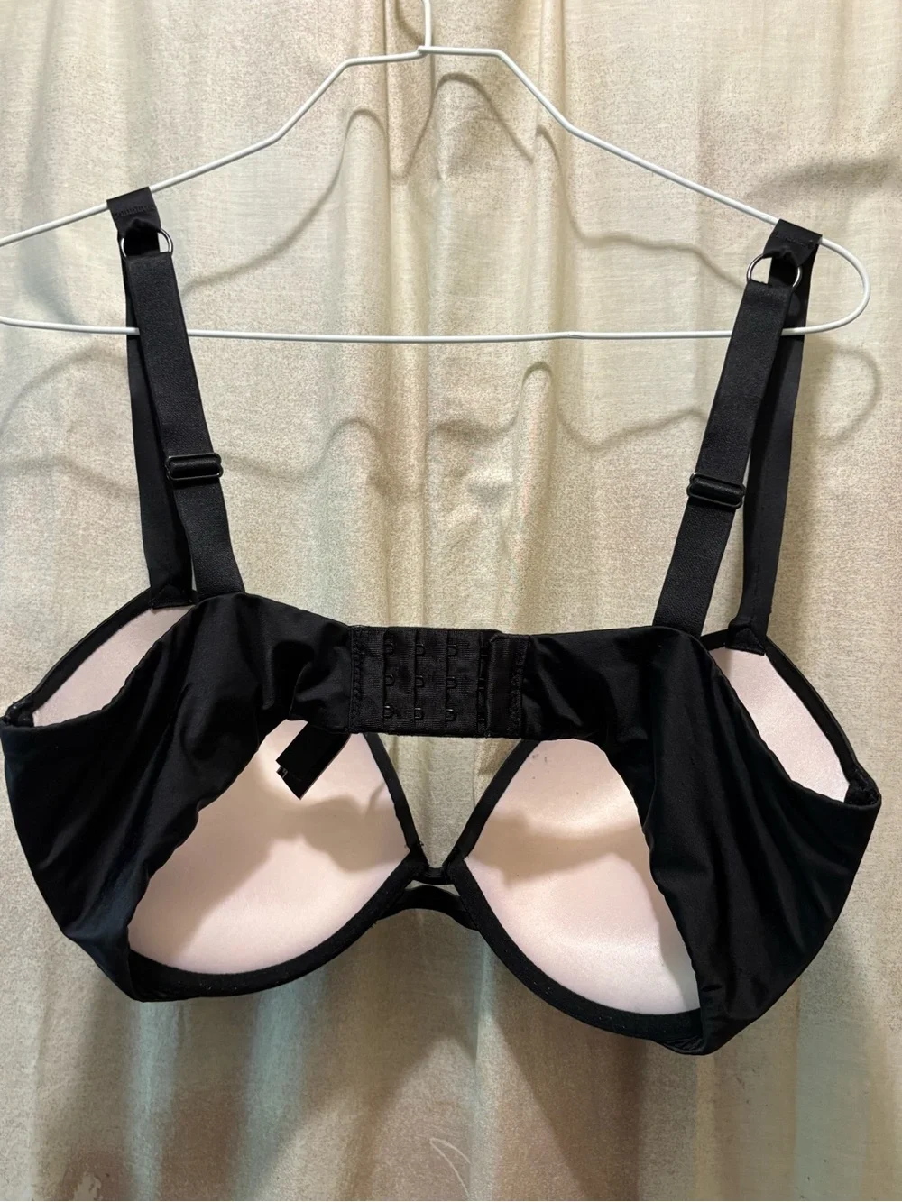Victoria's Secret Black Push-Up Bra with Rhinestone Logo Straps